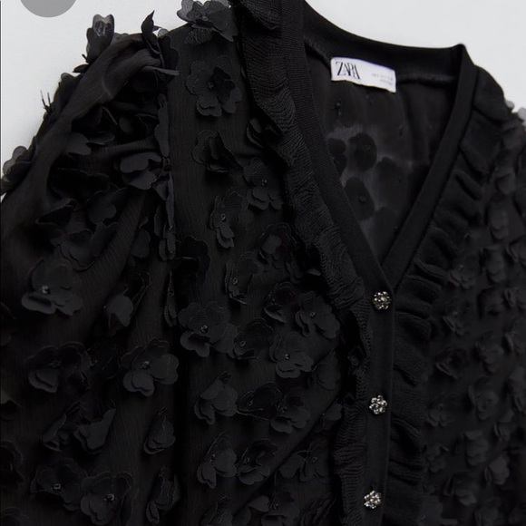 Zara Black Cardigan w Jewel Buttons NWT - Picture 4 of 9